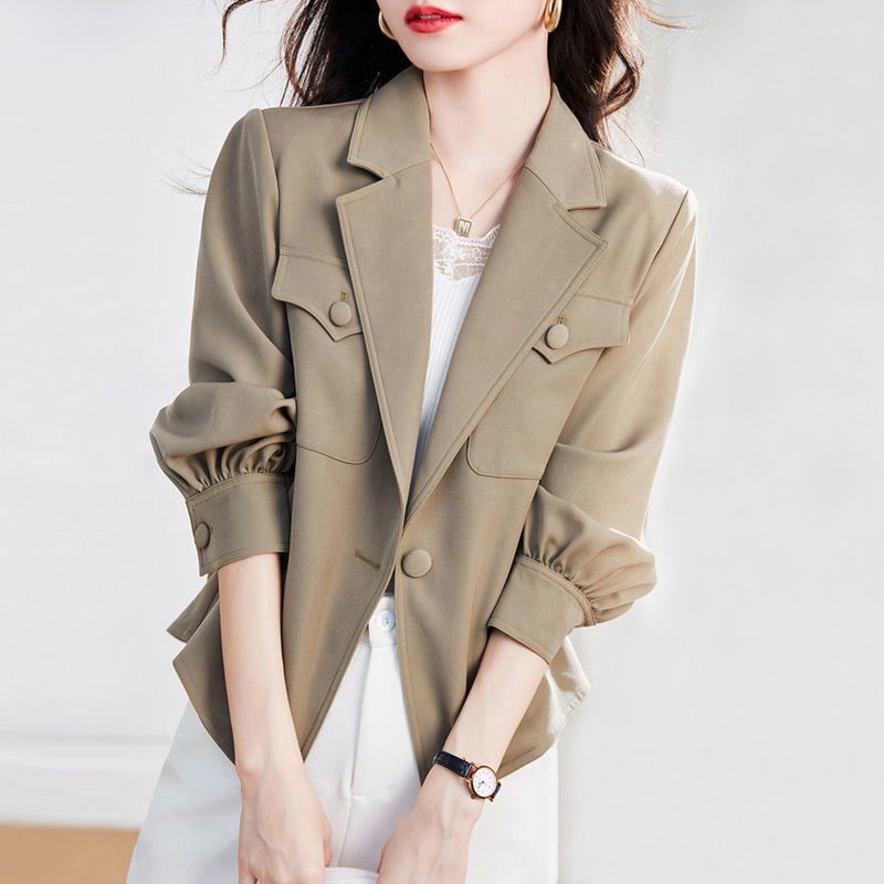 Casual Long Sleeve Jacket Women's 2023 Spring New Korean Style Suit Top All-match Jacket Loose Short Trench Coat Casual Long Sleeve Jacket Women's 2023 Spring New Korean Style Suit Top All-match Jacket Loose Short Trench Coat