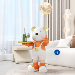 Internet celebrity violent bear living room large floor decoration hallway TV cabinet next to cartoon soft decoration side tray