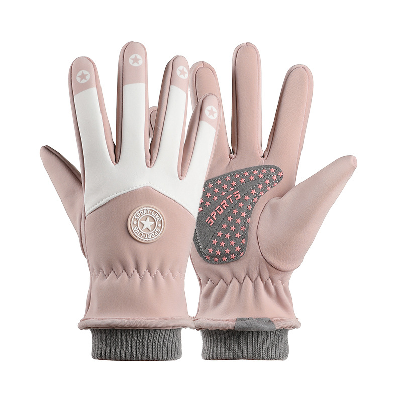 Guantes calientes para niños al aire libre nieve engrosada con forro polar impermeable antideslizante dibujos animados para niños guantes de esquí de invierno