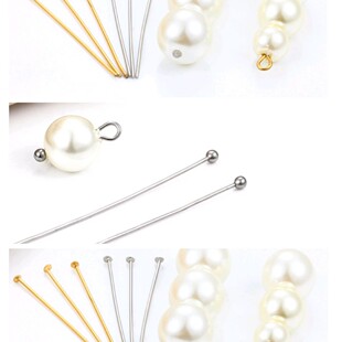 in stock Wholesale Stainless Steel Ball Needle Piercing Needle String Ball Needle Jewelry Needle Connecting Needle Handwear Accessories