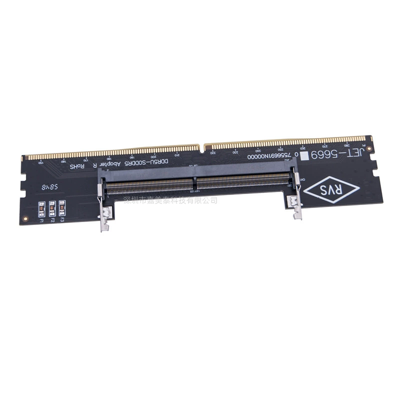 Переходник-плата SODIMM→DIMM (ноутбук→ПК), DDR3/DDR4/DDR5, с защитным слотом
