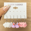 Children's earrings, set, cartoon resin, suitable for import, new collection, 5 pieces, wholesale