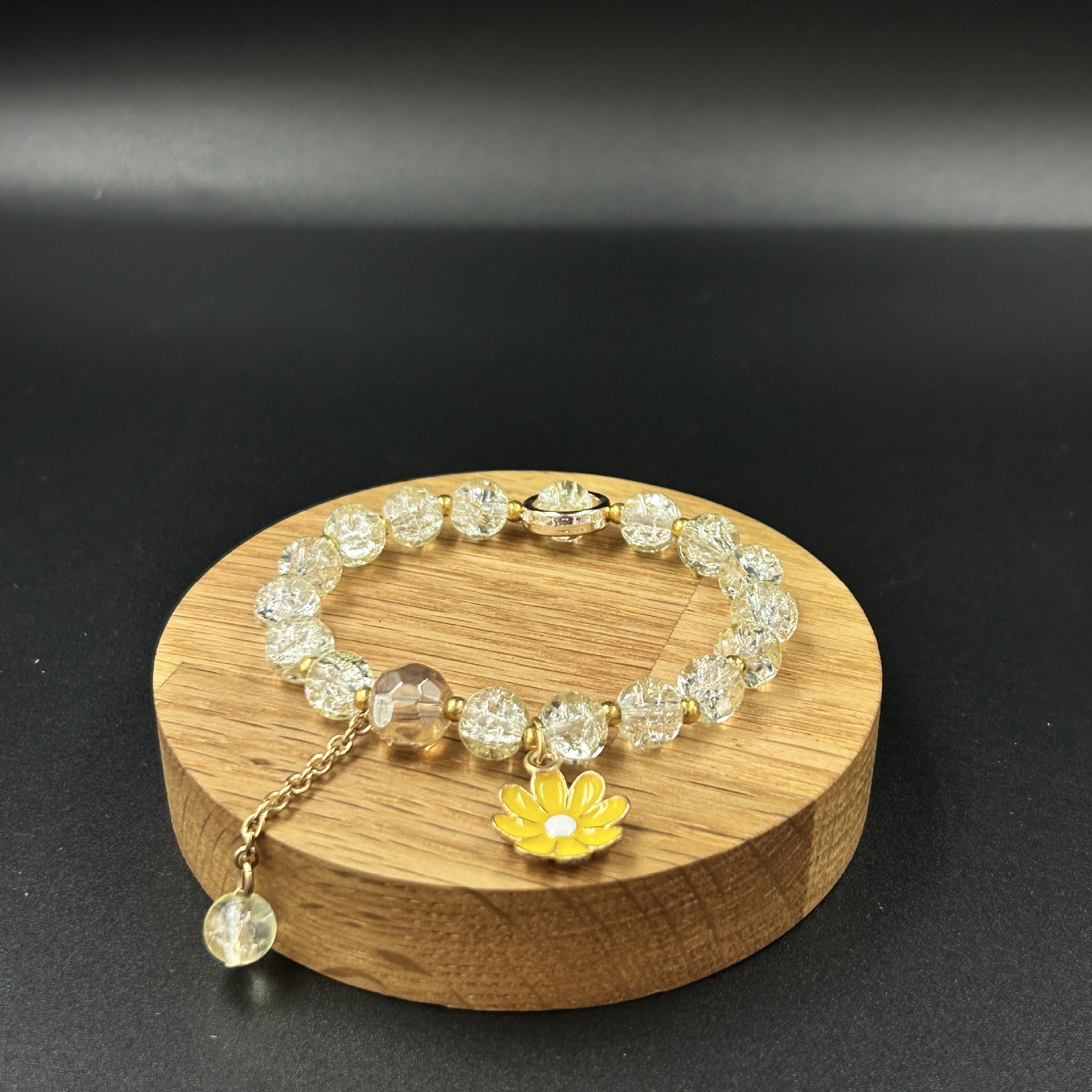 노란색 자연 색 구슬 팝콘 크리스탈