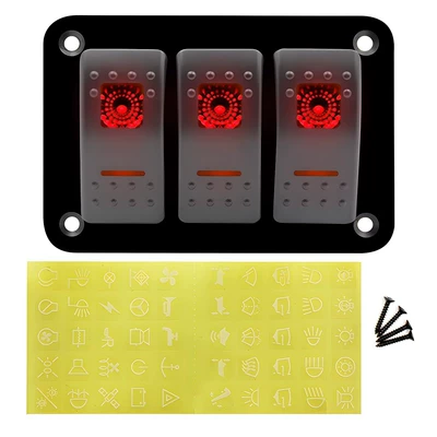 switches in RVs and ships, Other power supply, ignition system - three-yacht-switches-red