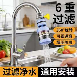 360° 万能接口可拆洗水龙头过滤器家用自来水防溅花洒通用净水器