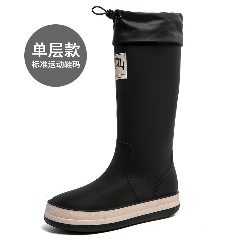 外贸欧美俄罗斯女士时尚高筒束口雨鞋套鞋男款高帮防滑防水鞋胶鞋|undefined