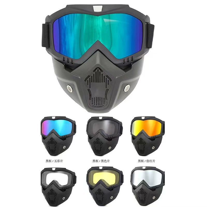 Retro Sunshade Goggles Motorcycle Half Helmet Mask Motorcycle Helmet Mask Windproof Off-Road Goggles Riding Glasses