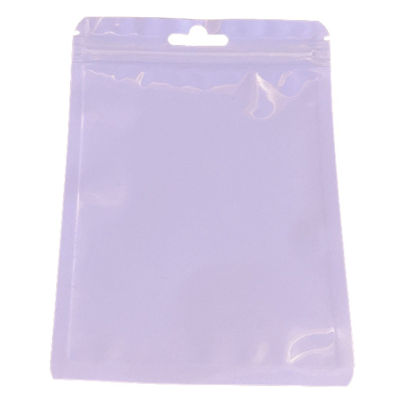 Macaron color bolsa de autosellado bolsa de plástico engrosada transparente color hueso bolsa de almacenamiento sellado bolsillo maquillaje cepillo bolsa de embalaje