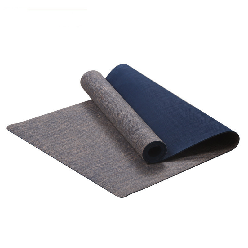 Cross-border Eco-friendly Double Fitness Mat Printed Yoga Mat Linen Rubber Yoga Mat Non-slip Yoga Products