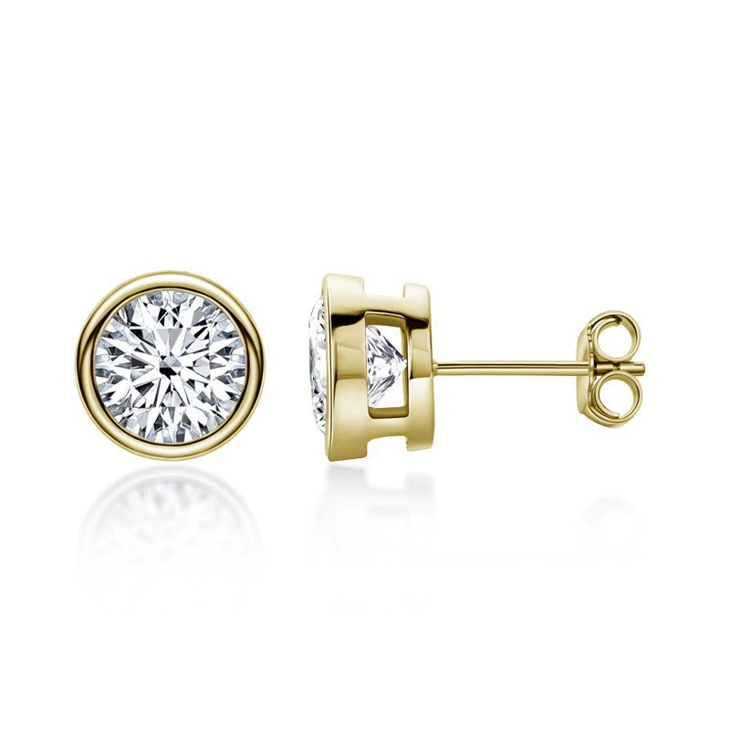 Классические серьги-гвоздики S925 стерлинговое серебро, мозайка Moissanite 0,1–2 ct, варианты позолоты