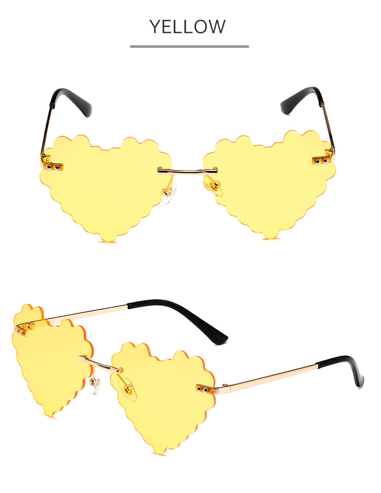 60g Weight Frameless Glasses Structure Sunglasses Classification PC, UV400 Protection, Tinted Lenses Lens Material Special-Shaped Mirror Glasses Style Outdoor, Travel, Beach Occasion Heart Shape Pattern All Seasons Season Women's Gender Novelty, Classic Style Style Novelty Classic Style Heart Shape PC UV400 Protection Tinted Lenses Special-Shaped Mirror Frameless Women's Sunglasses 10