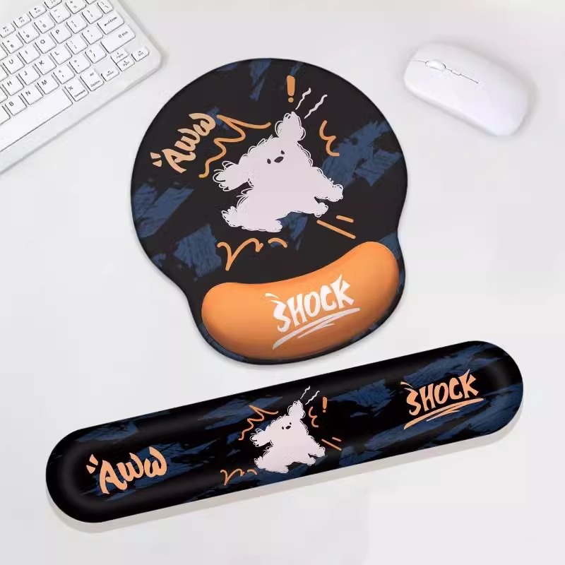 겁먹은 강아지-오렌지 [마우스패드 + 키보드 트레이]