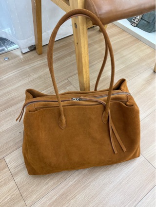 2025 Autumn/Winter Large Capacity Tote Bag Suede Genuine Leather Women's Bag Minimalist Shoulder Underarm Bag Cowhide Handbag - Thumbnail 5