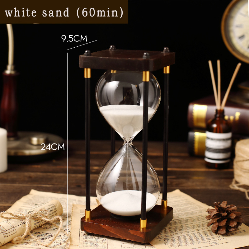 Classic Wooden Hourglass Timer For Home And Office Decoration_voghion.com