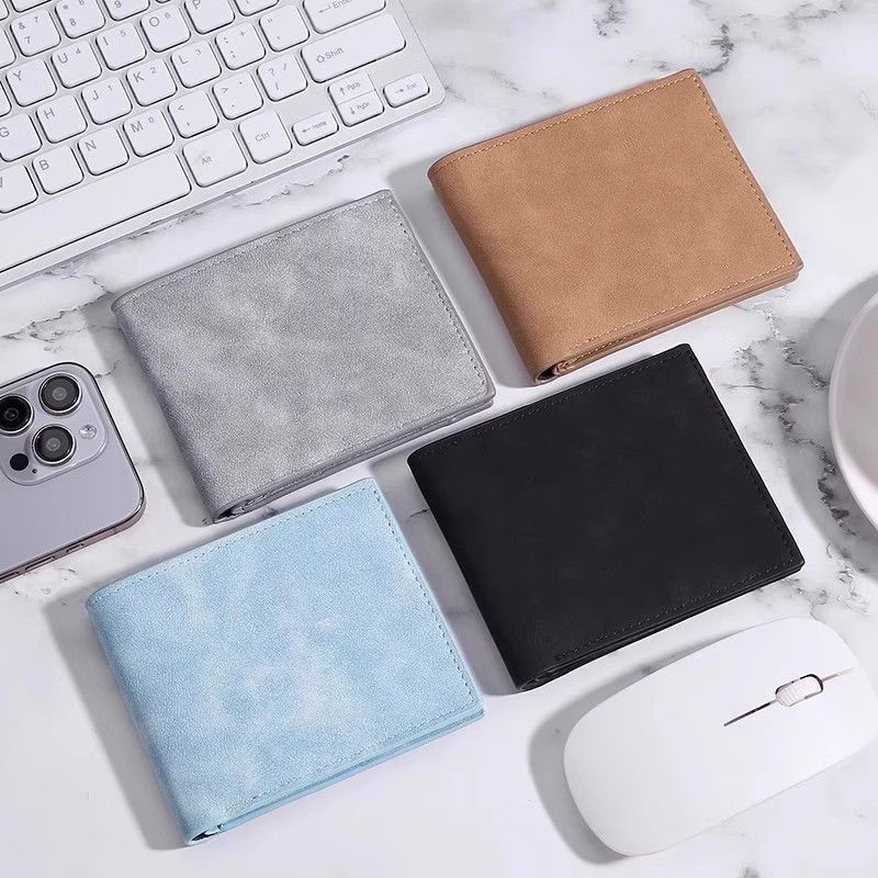 Wallet Men's Short Simple Ultra-Thin Multi-Card Slot Wallet Card Holder Men's College Student Trendyy Personalized Soft Leather Wallet