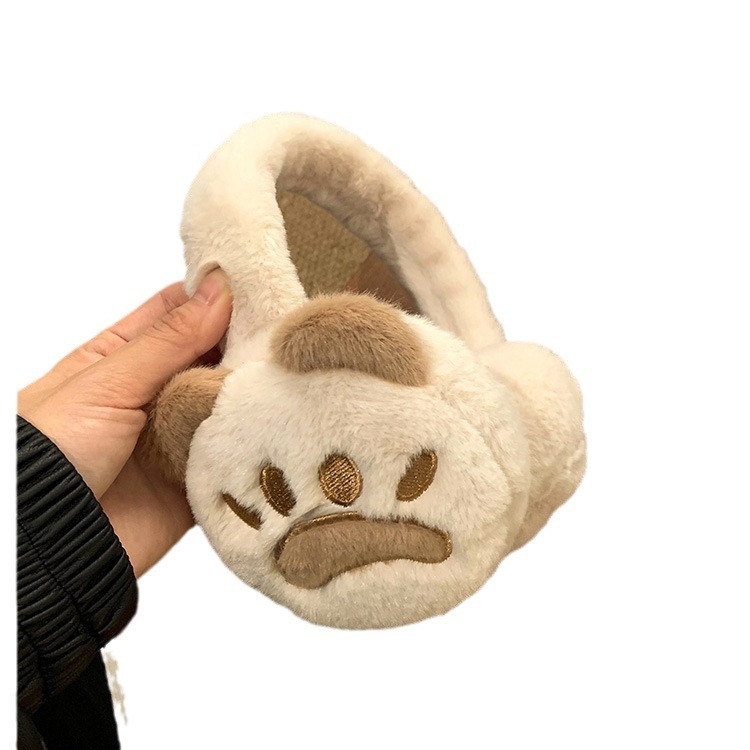 ぬいぐるみ耳カバー女性かわいい保温冬韓国版アニメ猫爪耳カバー学生自転車耳暖防凍耳保護|undefined