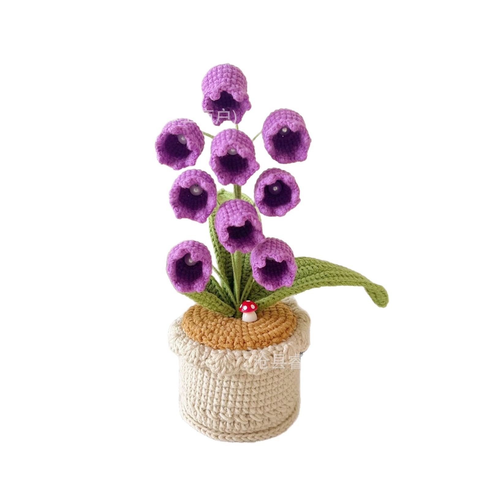 Flores artificiales transfronterizas, productos terminados de Amazon, adornos de lirio de los valles hechos a mano, rosas tejidas con hilo, adornos de bonsái para escritorio