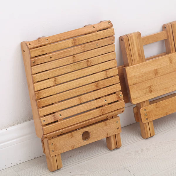 Bamboo folding stool portable household solid wood Mazar outdoor fishing chair small bench small stool square stool wholesale