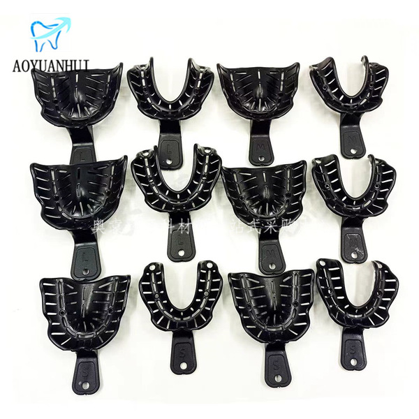 치과용 치아 없는 이마 트레이는 열가소성 초기 인상판 전체 구강 흡착식 틀니 트레이입니다.