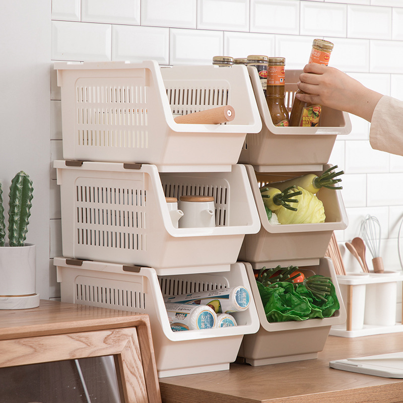 Camellia Kitchen Storage Rack Vegetable Rack with Wheels Layered Rack Fruit Inclined Stacked Storage Basket 2894