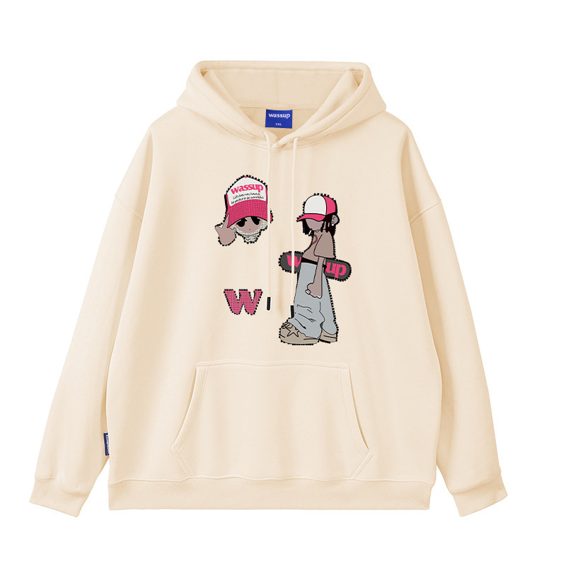 2025 nuevo estilo WASSUP HEODS suéter con capucha pareja primavera y otoño marca de moda masculina ins top suelto casual