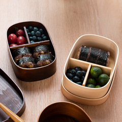 Japanese bento box lunch box picnic box retro lunch box wooden lunch box wooden portable student snack box snack box