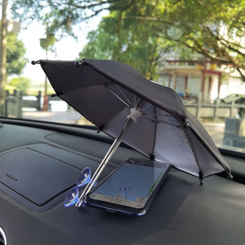 Sunshade Mini Motorcycle Small Umbrella Toy Umbrella Art Decoration Take-out Food Delivery Riding Mobile Phone Bracket