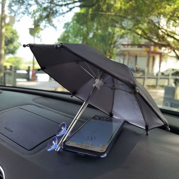 Sunshade Mini Motorcycle Small Umbrella Toy Umbrella Art Decoration Take-out Food Delivery Riding Mobile Phone Bracket