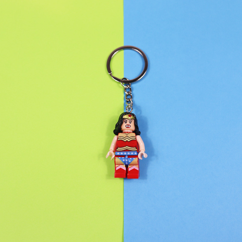 Toy Story Batman Llavero de bloques de construcción Buzz Lightyear Marvel Spider-Man Batman Pato Donald Mickey