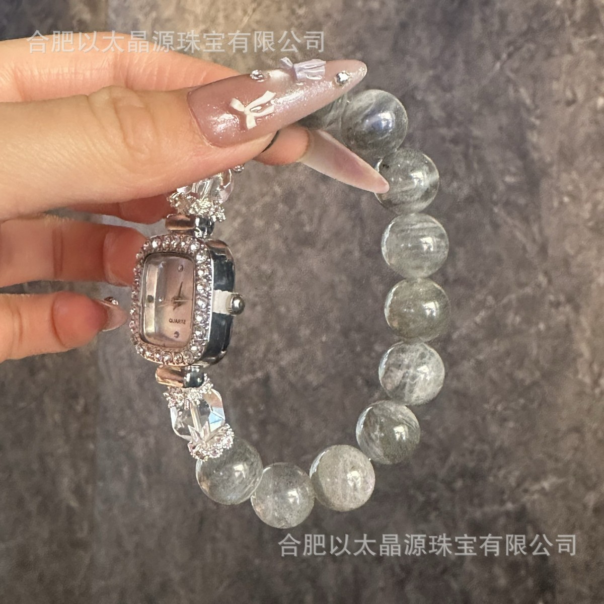 Wilderness Gray Moonlight Bracelet Watch Fashionable Diamond-Embedded Atmosphere Good Luck Foreign Trade Crystal Watch Xiaohongshu Wholesale