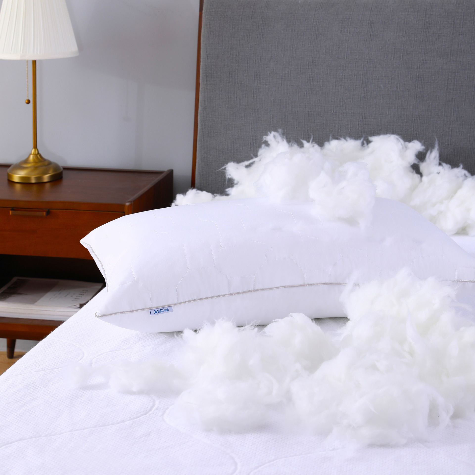 Suministrado Directamente por el Fabricante, Rellenos de Almohada de Fibra Blanca con una Altura de 15 a 20 cm, Productos Premium Transfronterizos, Más Vendidos en Amazon.