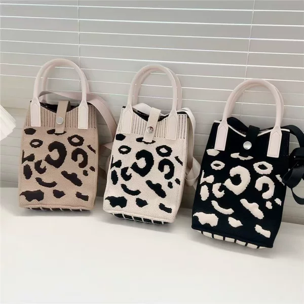 Year of the Horse Bag, Get Rich Instantly, Mobile Phone Bag, Knitted Silicone Portable Crossbody Knitted Mobile Phone Bag