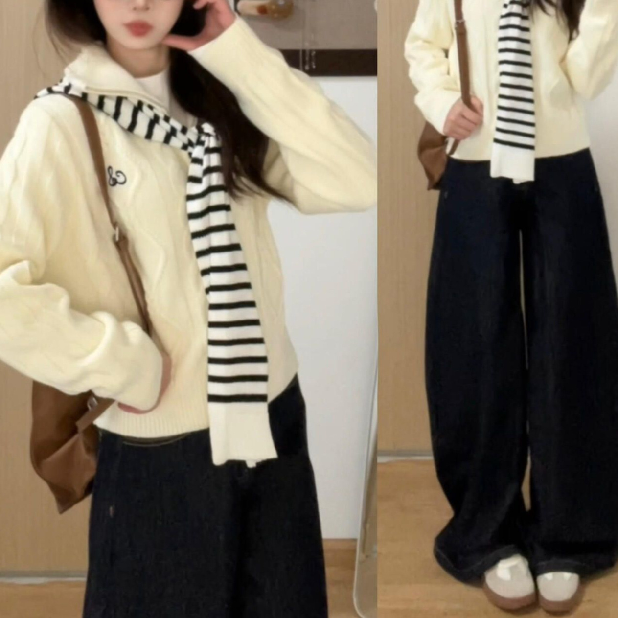 25带披肩针织开衫毛衣女2025秋冬新款慵懒风修身显瘦百搭上衣外套