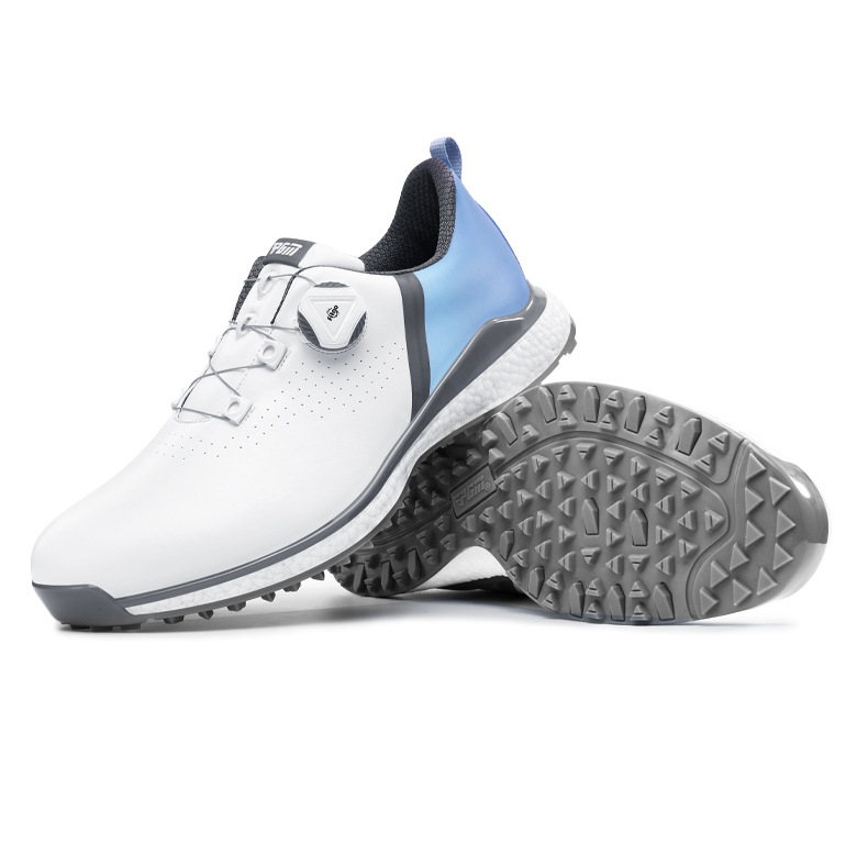 Giày golf PGM nam chống thấm nước, đế giữa vải popcorn, dây khóa xoắn — XZ210-Xám Trắng xám dần Xám, Xz210-trắng Xám chuyển dần xanh lam, XZ210-Xám trắng dần Đỏ chi tiết 18