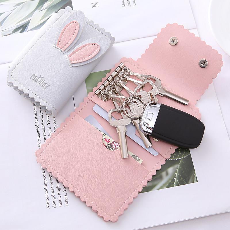 Korean Edition lovely Cartoon key case Ladies Small Mini Key buckle personality Simplicity Storage Key Bag Card package