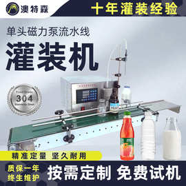 灌装机小型全自动单头磁力泵定量饮料精油口服液酒水桌面式流水线