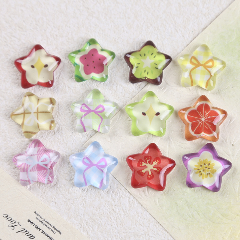 クリエイティブフルーツアイススター樹脂アクセサリー diy クリーム接着剤携帯電話ケース冷蔵庫マグネットヘッドロープ下駄アクセサリー|undefined