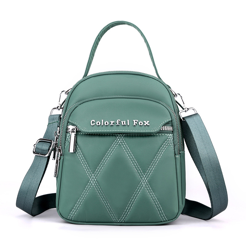 Borsa a tracolla ricamata per il cambio delle chiavi, da donna, per il tempo libero all'aperto, con tracolla multistrato, edizione coreana, colorata Fox_voghion.com