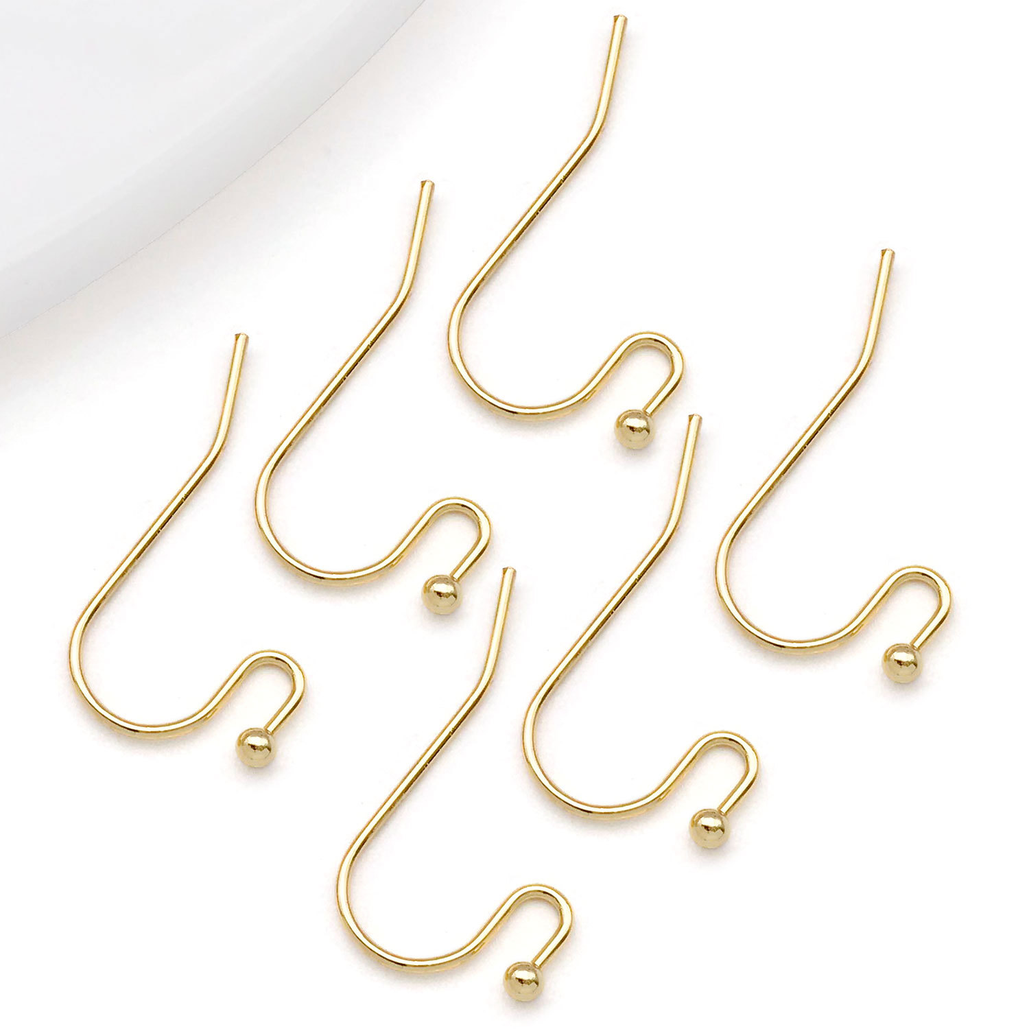 20x12mm copper plated 18k real gold strong color retention simple ball ear hook-…