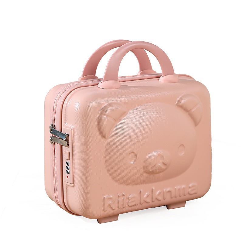 Mini maleta de oso de dibujos animados lindo para niños de 14 pulgadas, maleta de contraseña, maleta de almacenamiento, maleta de embarque, regalo de mano