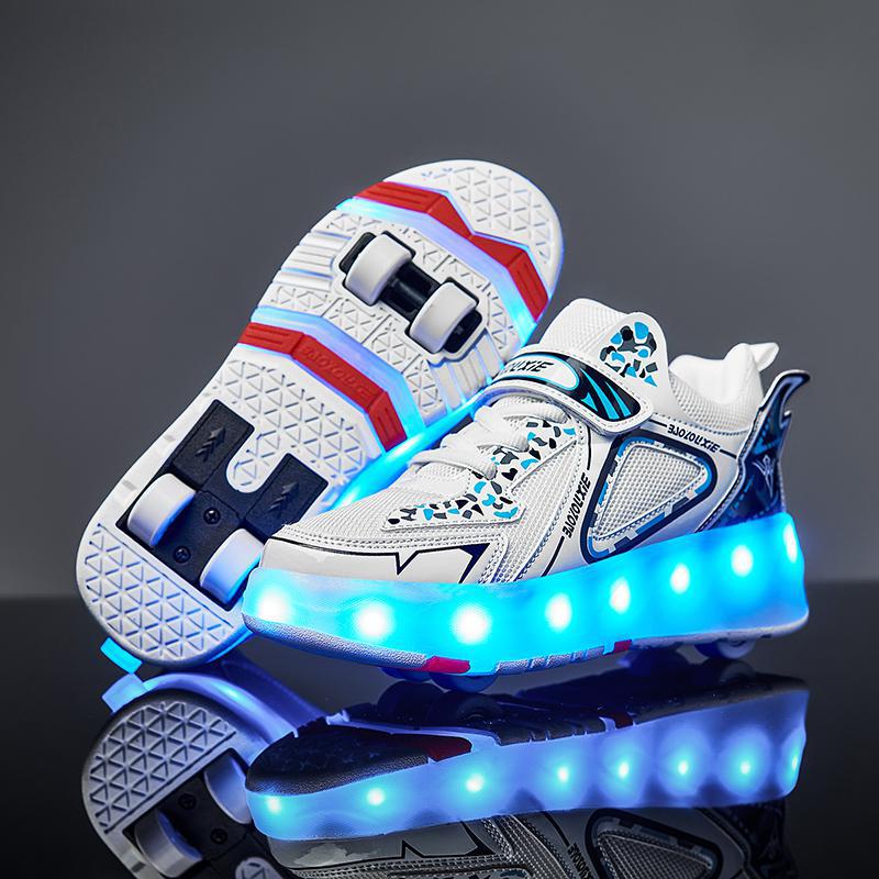 Children's dual wheel skates for boys for students on four wheels