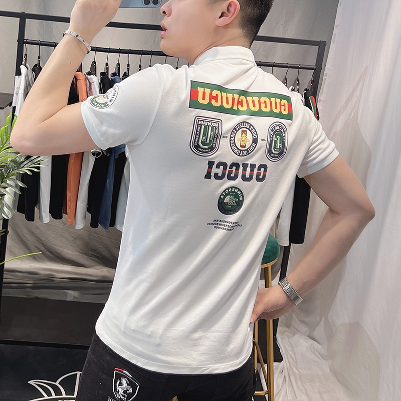 2026 Summer Men's Polo Shirt Standard Short Sleeve Fashion Urban American Style Turn-down Collar Shirt New Simple Printed Top 2026 Summer Men's Polo Shirt Standard Short Sleeve Fashion Urban American Style Turn-down Collar Shirt New Simple Printed Top