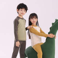 儿童保暖内衣套装男童秋衣秋裤贴片女童宝宝睡衣线衣线裤中小童装