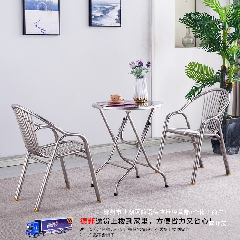 Fábrica directa de acero inoxidable mesas redondas plegables mesas pequeñas mesas de comedor simples mesas cuadradas mesas de comedor domésticas