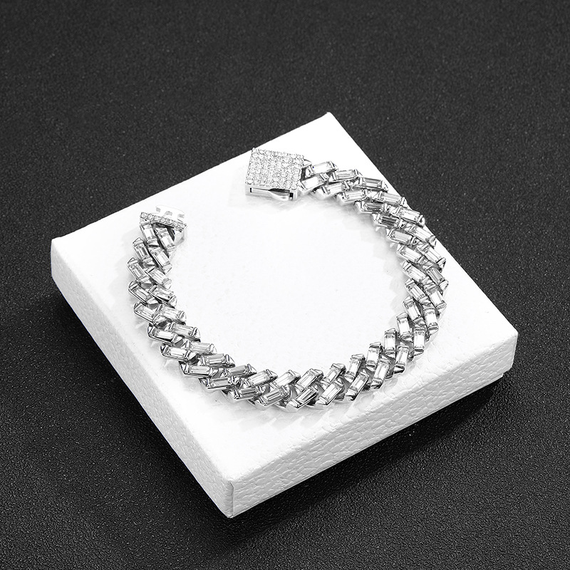 Cuban Chain Necklace With Full Diamond Stones Hip Hop Style_voghion.com