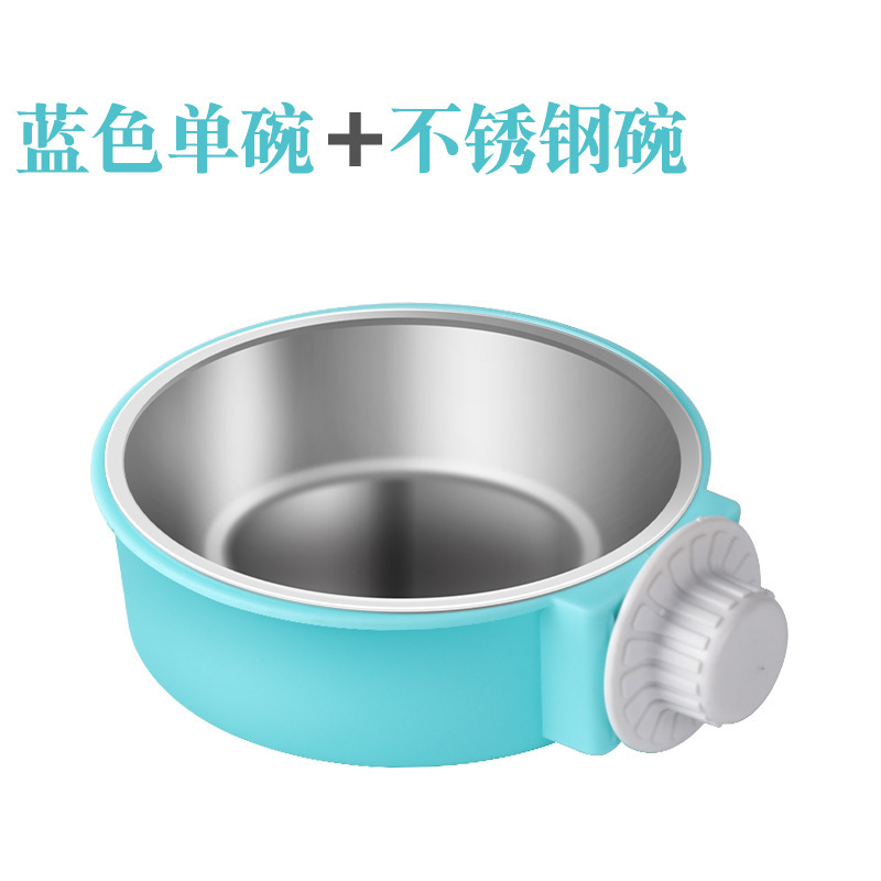 Suministro directo transfronterizo para mascotas de color caramelo de acero inoxidable cuenco para perros jaula colgante para mascotas tazón de comida para gatos colgante de acero inoxidable cuenco colgante