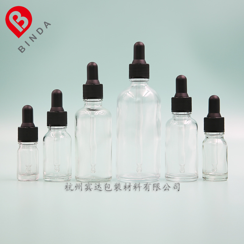 耐油丁腈胶头5/10/15/20/30/50/100ml透明原料玻璃滴管瓶
