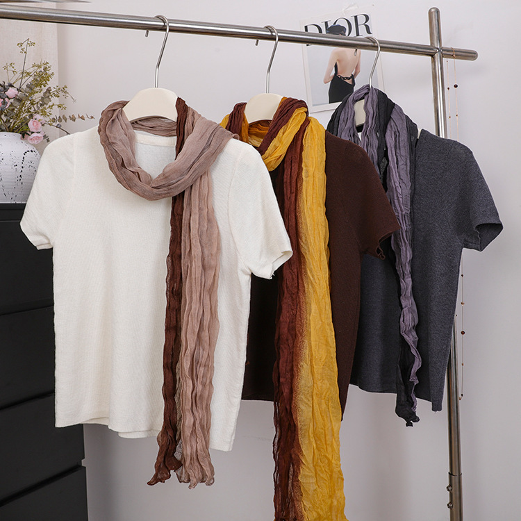 Autumn vibe short-sleeve T-shirt with scarf for women, old money style, fashionable and versatile, solid color, relaxed feel, woolen knit sweater Autumn vibe short-sleeve T-shirt with scarf for women, old money style, fashionable and versatile, solid color, relaxed feel, woolen knit sweater