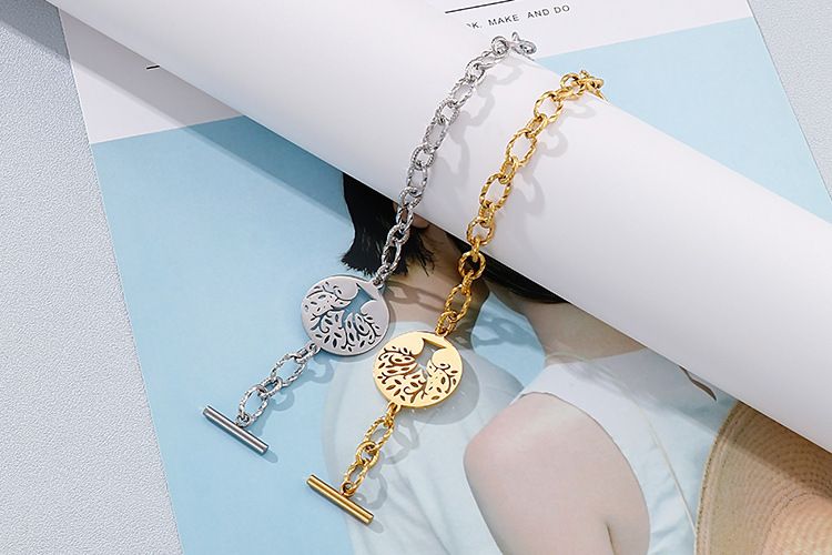 14g Weight PVD Coated Gold Plating Process 18K Gold Plated Plating Material 304 Stainless Steel Pendant Material No Inlaid Inlay Material Bracelets Classification 304 Stainless Steel Chain Material Anniversary, Business, Travel Occasion 304 Stainless Steel Material Life Tree Pattern Women'S Gender Fashion Style Waterproof Non Tarnish Craft Gold, Silver Color PVD Coated 18K Gold Plated Geometric Titanium Steel Fashion Waterproof Non Tarnish Bracelets 5