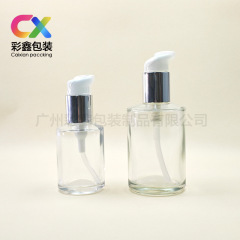 新款现货60-125ml多效全能乳液精华液瓶企鹅按压泵斜肩香水分装瓶